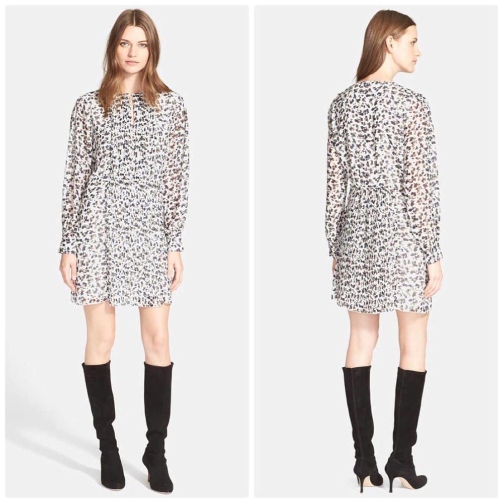 See by Chloe Pleated Floral Print Georgette Dress